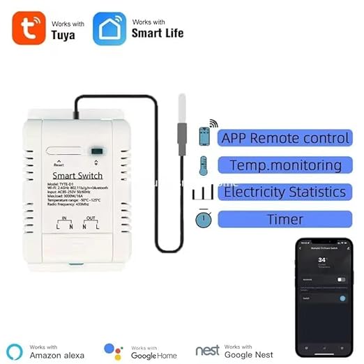 Yitouniu WiFi Smart Waterproof Temperature Controller Sensor Module, Tuya app - Image 2