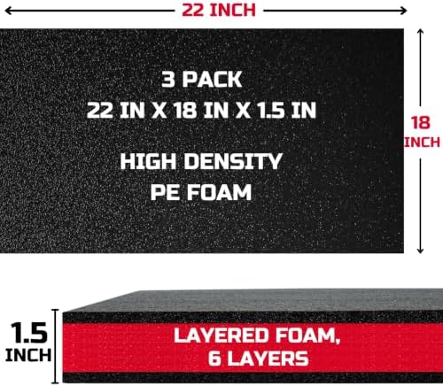 onreva tool box foam organizer 22x18x1.5 inch 3pack shown in use