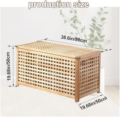 solid wood entryway bench with storage, storage chest shown in use