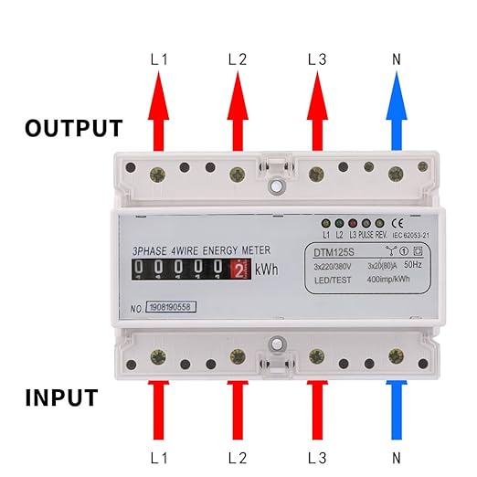 3 Phase Energy Meter Electric Power Meter, 220/380V 20-80A Kilowatt Hour KWH - Image 2