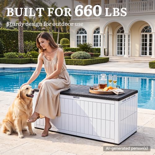 yitahome xxl 240 gallon extra large deck box, package contents
