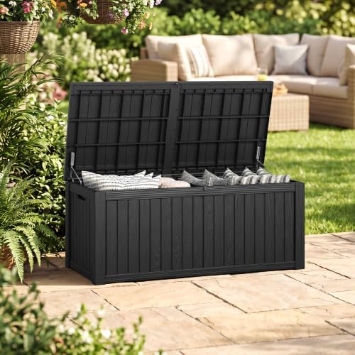 kamaboko 230 gallon outdoor storage box waterproof deck, front angle view