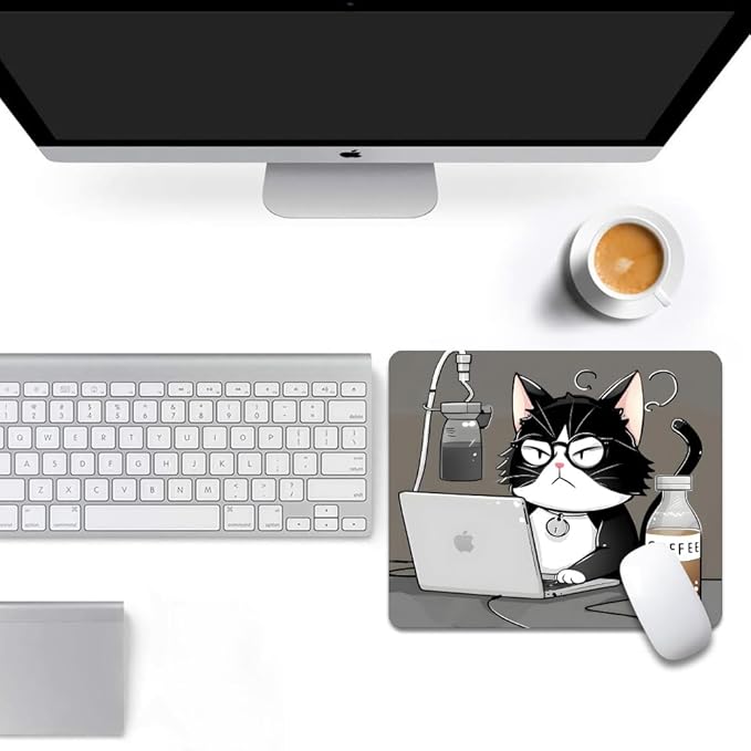 Cat Square Mouse pad, Waterproof, Anti Slip Rubber Base, Computer Mouse pad - Image 6