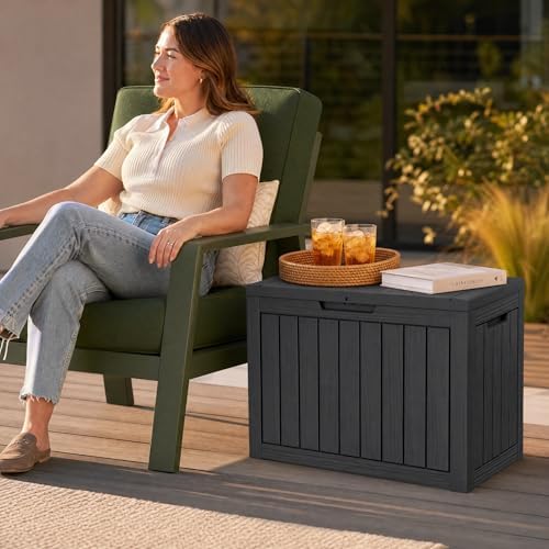 outdoor storage box resin deck box waterproof black, package contents