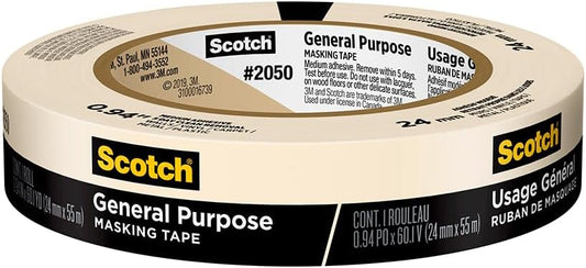 3M 36-Rolls of .94” x 60 yds 2050-24AP Scotch Greener Tan General Purpose Masking Tape