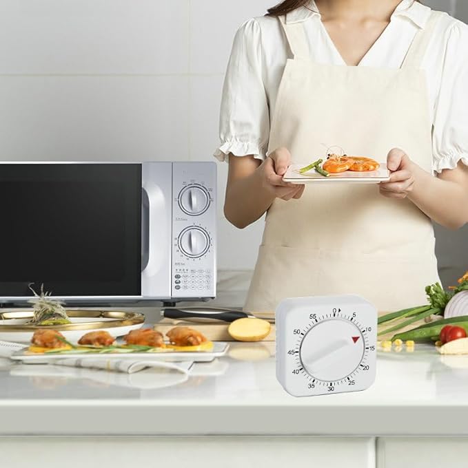 Square 60 Minute Mechanical Kitchen Timer - Image 7