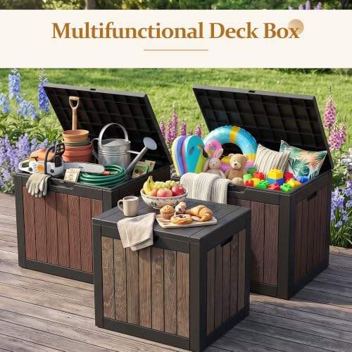 efu outdoor storage deck box (55 gallon, gen on a desk or shelf