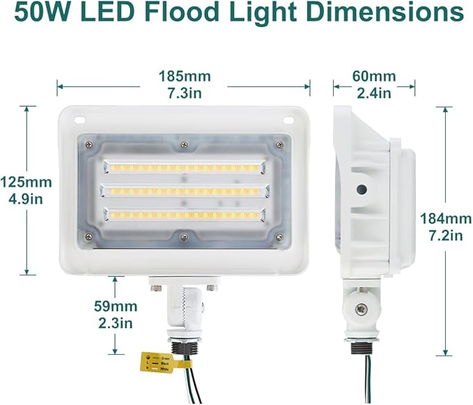kadision LED Flood Light 50W/40W/30W, 3CCT 3000K/4000K/5000K Selectable - Image 5