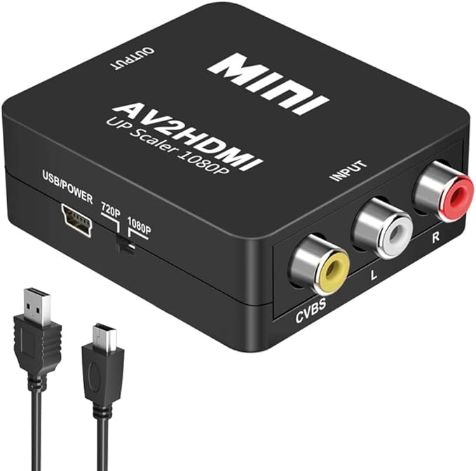 Kirzi AV to HDMI Converter, RCA to HDMI Converter, 1080P Mini RCA Composite by techfollower