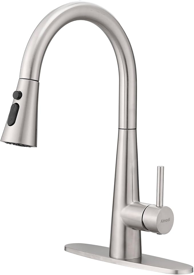 AIMADI Kitchen Faucet with Pull Down Sprayer – High Arc 360° Swivel Brushed by AIMADI