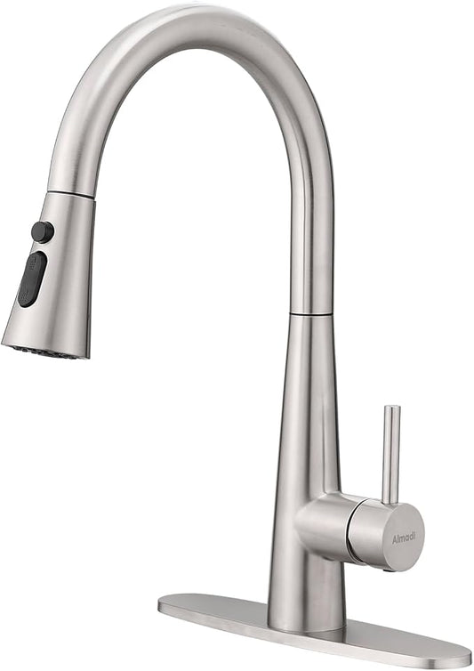 AIMADI Kitchen Faucet with Pull Down Sprayer – High Arc 360° Swivel Brushed by AIMADI