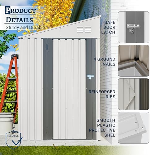 yopto 4x7 ft outdoor storage shed lean to on a desk or shelf