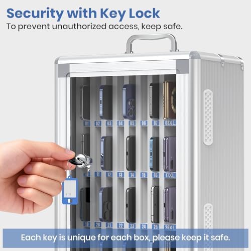36 slots cell phone locker for classroom, portable, close-up detail