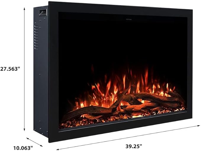 Modern Ember Highmark Traditional 38 Inch Built-in Smart Electric Fireplace - Image 9
