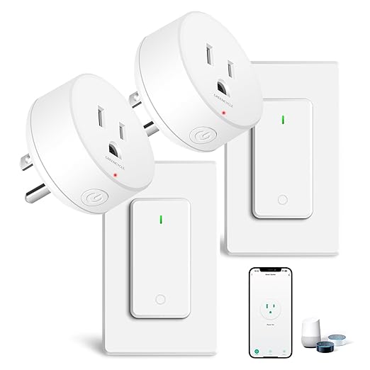 WiFi Smart Outlet Plug with Remote, Compatible with Alexa and Google Home via by greencycle