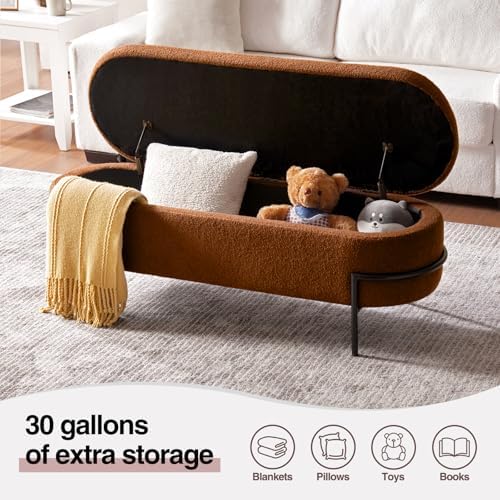 fivewillowise 52 inch sherpa storage ottoman bench,end of, package contents