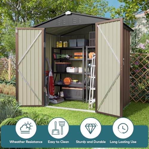 gizoon 6 x 4 ft outdoor storage shed, view 9