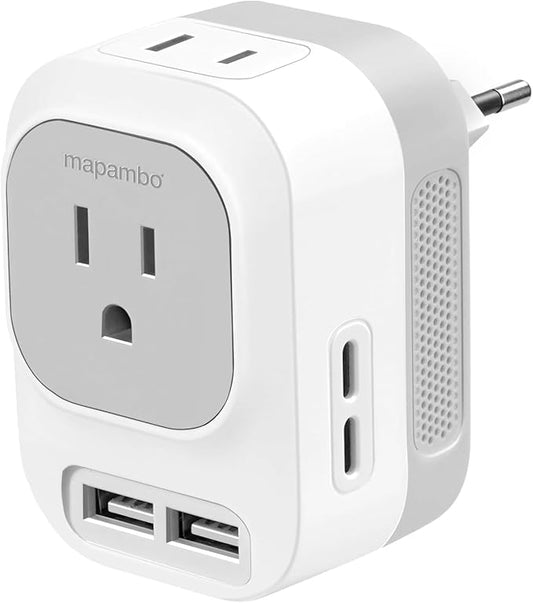 Mapambo Voltage Converter US to Europe Travel: International Universal Travel by Mapambo