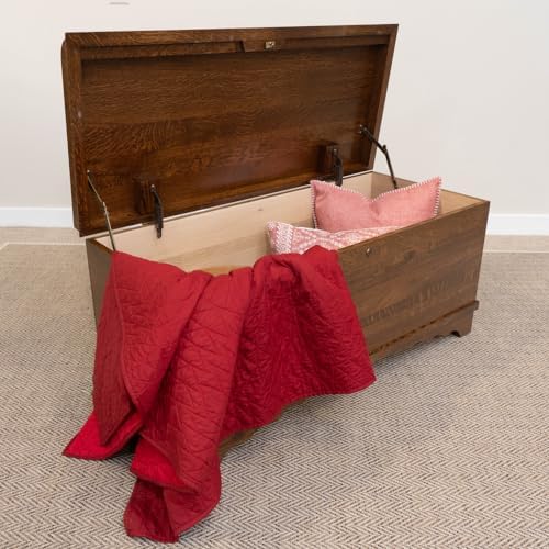 rustic red door co. cedar hope chest with shown in use
