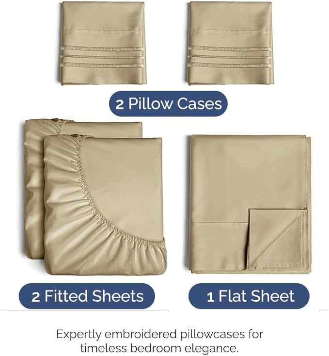 Split King Size 5 Piece Sheet Set - Image 2