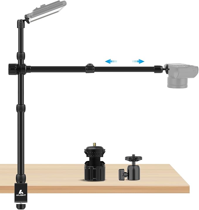 Ailight Overhead Camera Mount Desk Stand, 15.75"-33.45" Webcam Mount by Ailight
