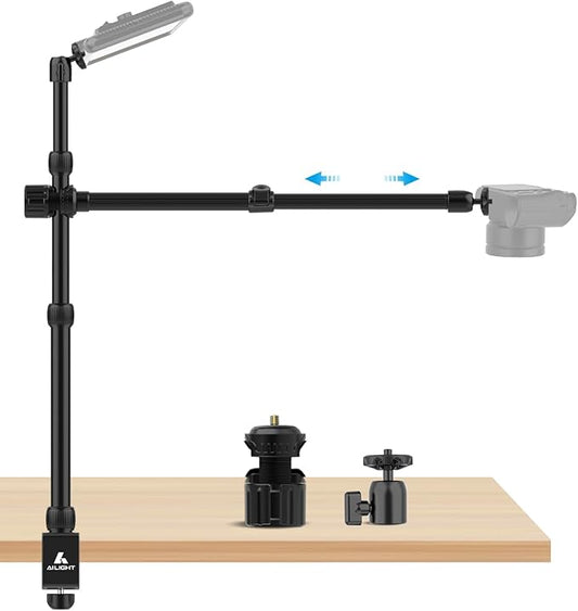 Ailight Overhead Camera Mount Desk Stand, 15.75"-33.45" Webcam Mount by Ailight