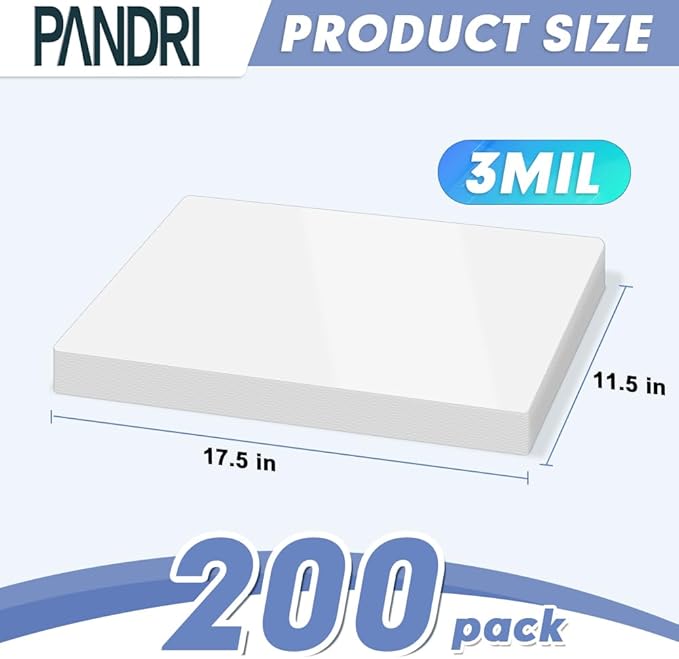 Laminating Sheets, PANDRI 200 Pack Thermal Laminating Pouches Holds 11 x 17 Inch - Image 2