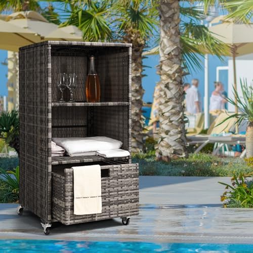 outdoor towel rack for pool outdoor pool towel, side view