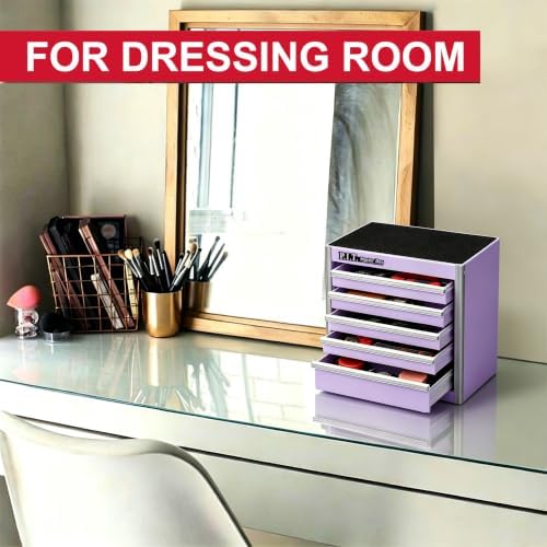 mini tool box with 5 drawer,purple metal toolbox, side view
