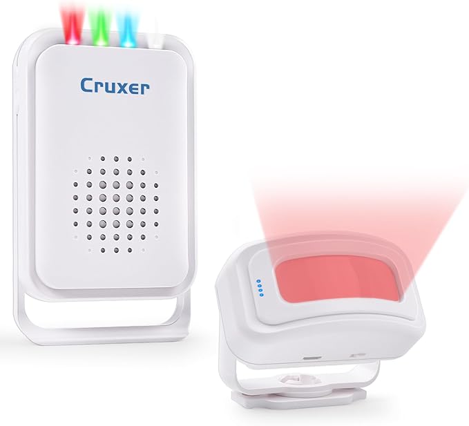 Cruxer Motion Sensor Alarm, Wireless Motion Detector Door Chime Doorbell by Cruxer