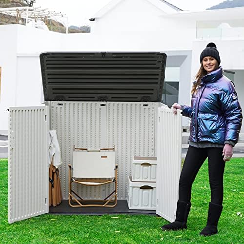 mrosaa large horizontal storage sheds,38 cu.ft. outdoor storage on a desk or shelf