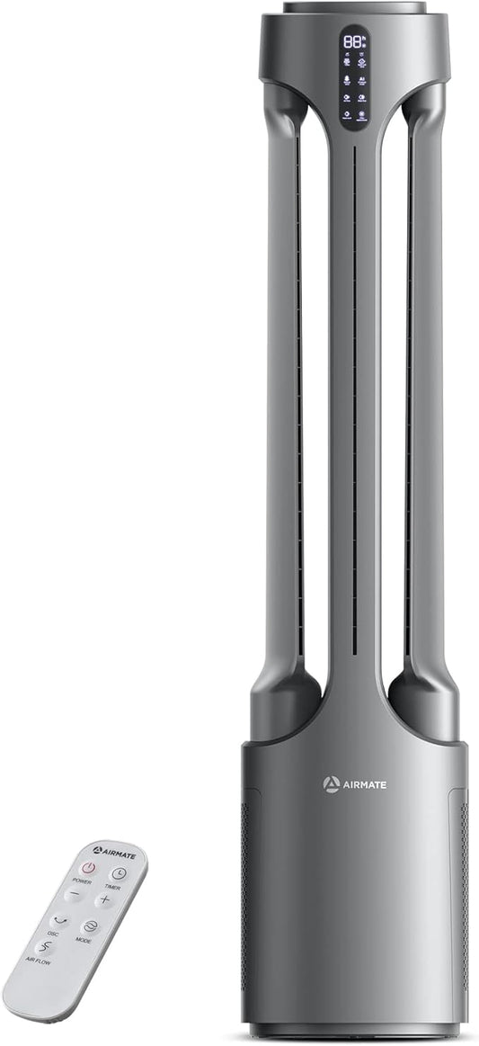 AIRMATE Air Purifier Bladeless Tower Fans, 1500CFM Large Air Volume, 28ft/s by AIRMATE