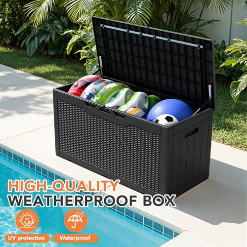 105 gallon deck box outdoor indoor waterproof storage, package contents