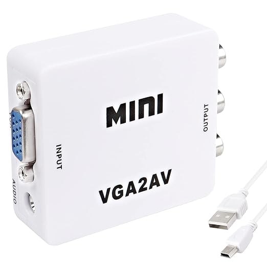 XMSJSIY VGA to AV RCA Composite Converter Adapter Box by XMSJSIY