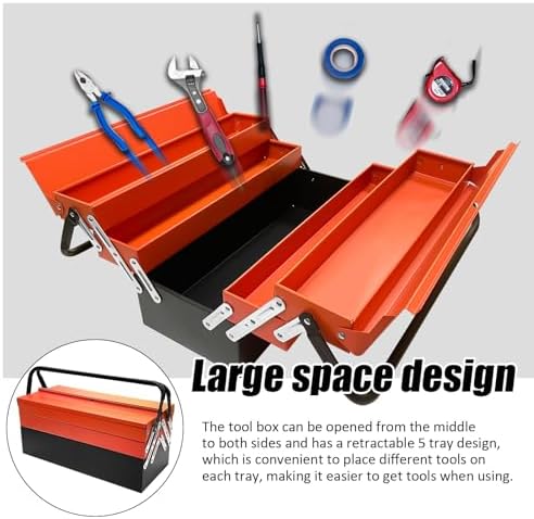 yatointo metal cantilever tool box, 18" * 8", side view