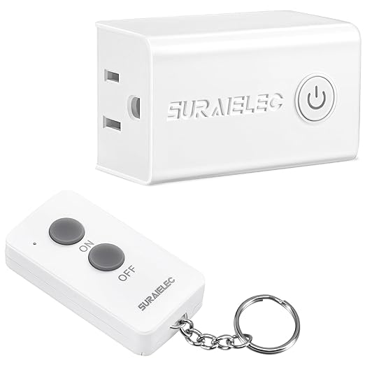 SURAIELEC Remote Control Outlet, Wireless Remote Light Switch, 100 FT, No by SURAIELEC