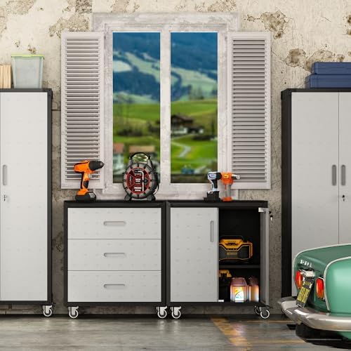 3 drawer metal mobile garage tool storage cabinet, package contents