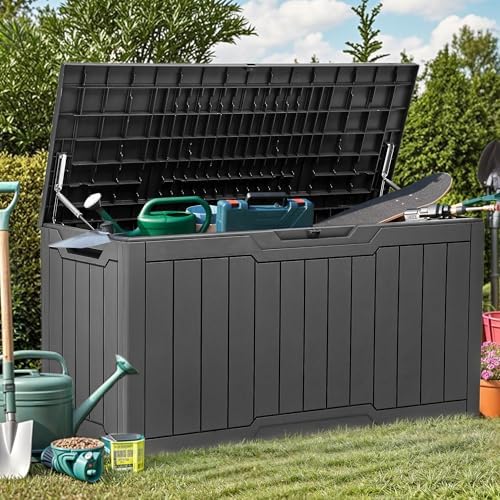 yitahome 80 gallon outdoor storage box showing dimensions