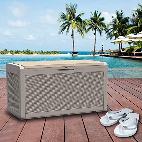 modern-depo 100 gallon deck box waterproof outdoor storage, package contents