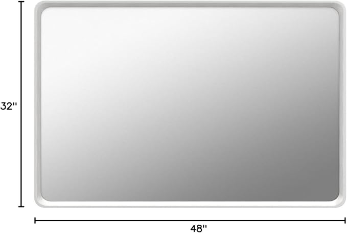 48x32 Inch Silver Bathroom Mirror - Image 8
