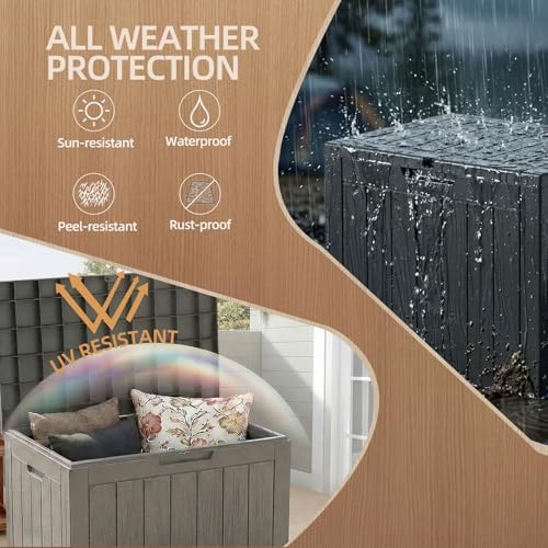 efu outdoor storage box 45 gallon deck box, close-up detail