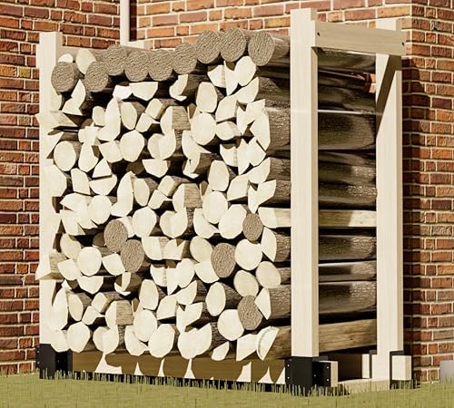 kingson 4 pack heavy duty firewood log storage shown in use