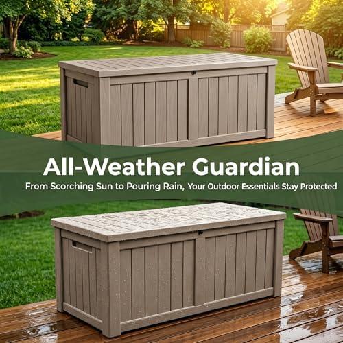 151 gallon large resin outdoor storage box, waterproof, view 9