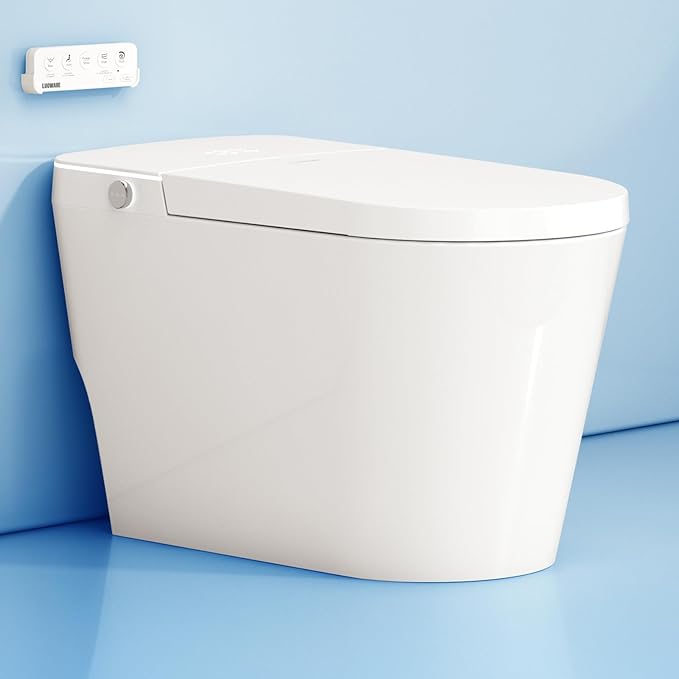 Luoware Smart Toilet with Bidet Built in, Auto Open/Close, Foam Shield by LUOWARE