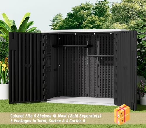 kinying outdoor horizontal storage sheds,37 cu.ft outdoor storage, front angle view