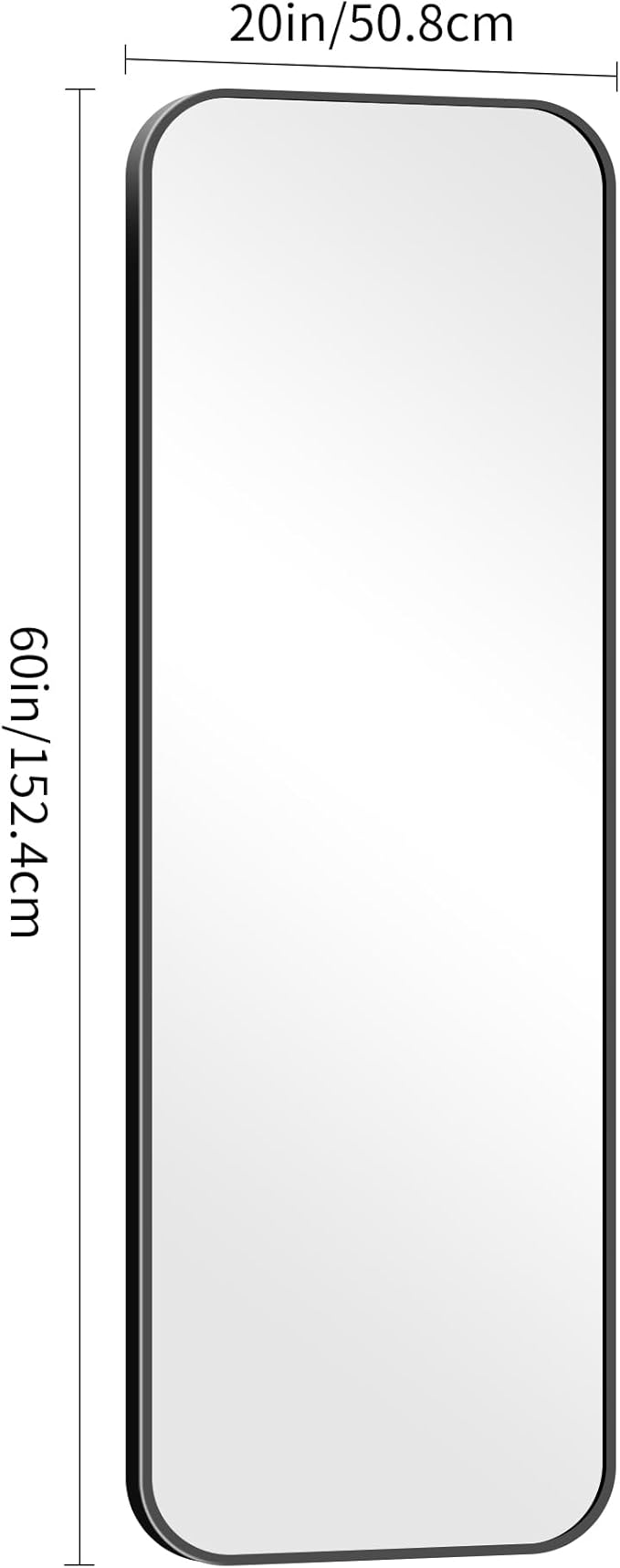 60" x 20"Bathroom Mirror, Matte Black Wall Mirror - Image 6