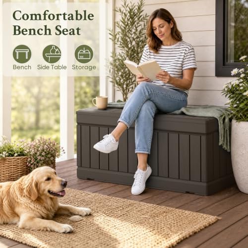devoko 78 gallon deck box, waterproof resin outdoor, package contents