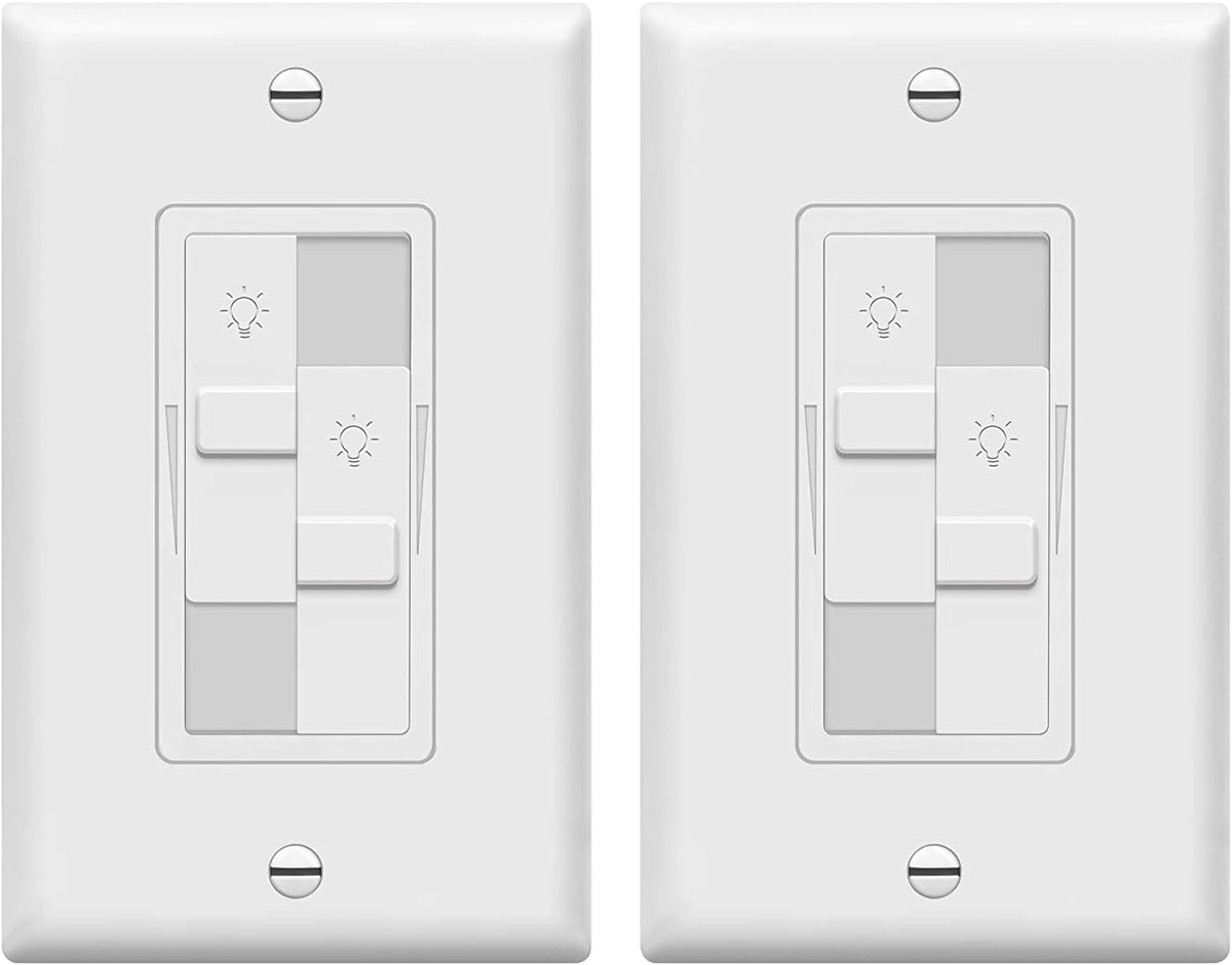 TOPGREENER Kalide Dual Load Dimmer Light Switch, Double LED Dimmer Switch