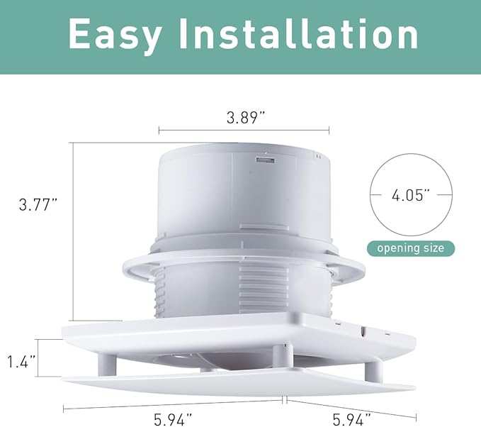Hehou Bathroom Exhaust Automatic Fan - Image 6
