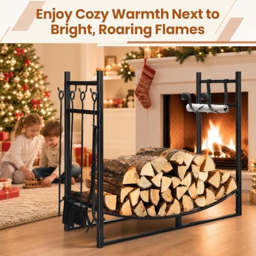 goplus firewood rack indoor, 36” firewood holder with, package contents